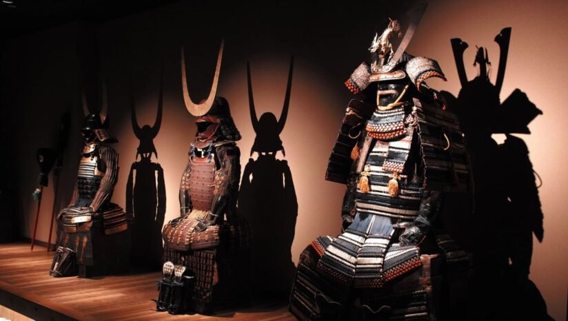 A Display Of Samurai Armor Showcased In The Tokyo Samurai Museum, Highlighting Traditional Japanese Craftsmanship