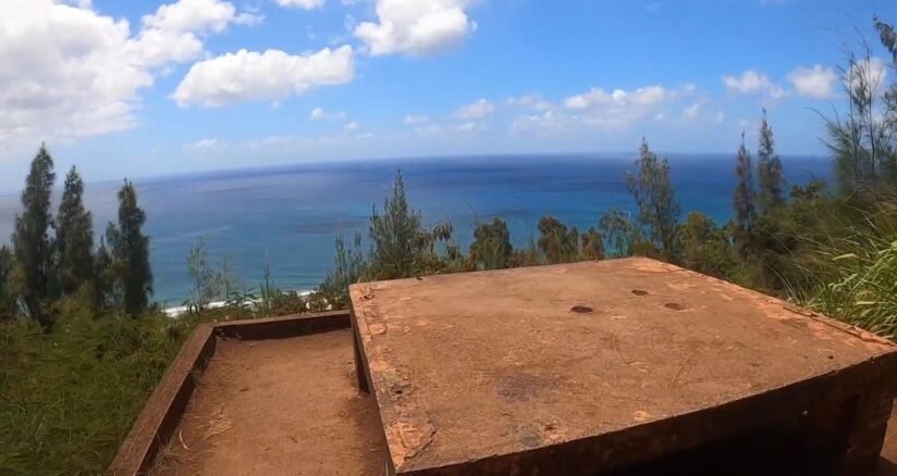 A Hilltop Bench At Ehukai Pillboxes, Providing A Panoramic View Of The Ocean.