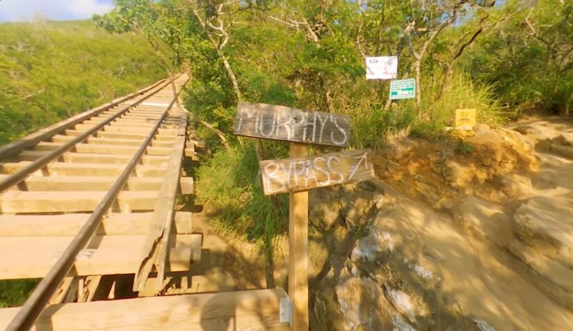 A Scenic Wooden Bridge Along Koko Head Crater Trail