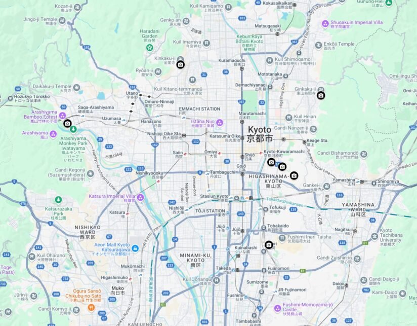 Kyoto Temple Travel Guide Map