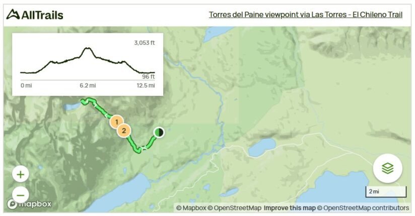 Mirador Las Torres Map