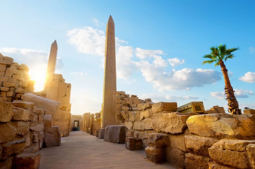 Obelisk Of Khepera At Luxor Temple, Egypt, Showcasing Ancient Egyptian Architecture And Historical Significance