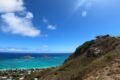 Hawaii scenic view from lanikai pillbox hike, showcasing the ocean and coastline top of a hill wwii hikes in oahu exploring hawaii's historic military trails