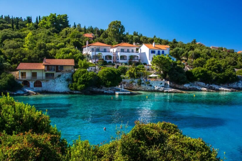 Scenic View Of Kefalonia, Greece, Showcasing Its Lush Landscapes And Crystal Clear Waters